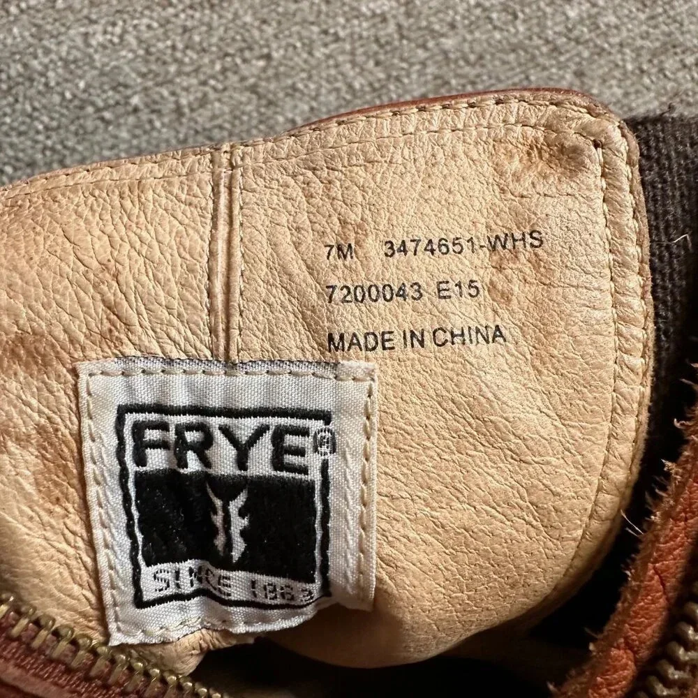 FRYE Women's Anna Gore Short Buffalo Leather Boot in Reddish Brown Size 7 - Picture 7 of 7